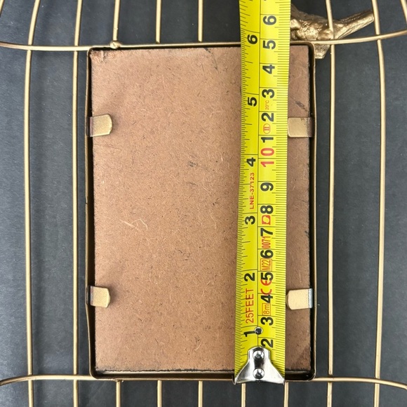 4x6 Gold Bird Cage Metal Photo Frame Farmhouse Shabby Chic Wall Hanging - Picture 7 of 8